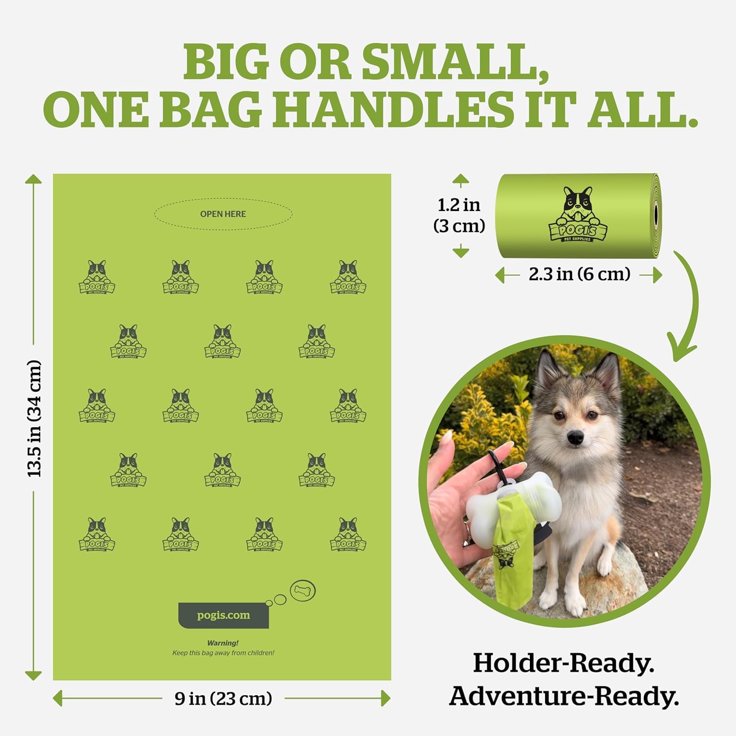 Pogi’S Dog Poop Bags - 10 Rolls (150 Doggie Poop Bags) - Leak-Proof Dog Waste Bags - Scented, Ultra Thick, Extra Large Poop Bags for Dogs